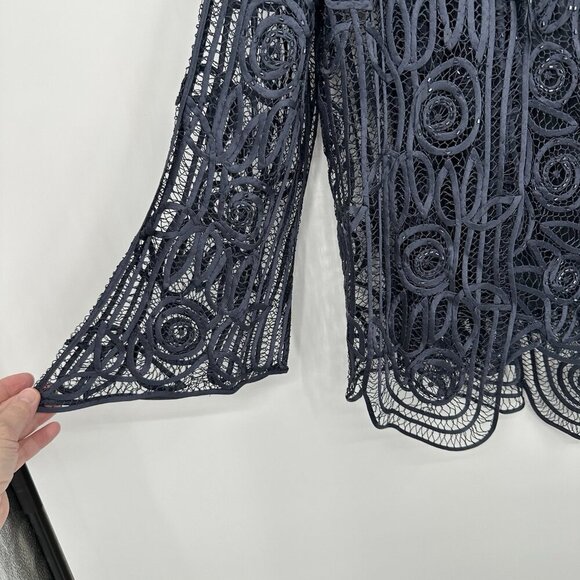 SOULMATES 3 piece set skirt jacket shell silk formal beaded evening graphite L - Picture 8 of 16